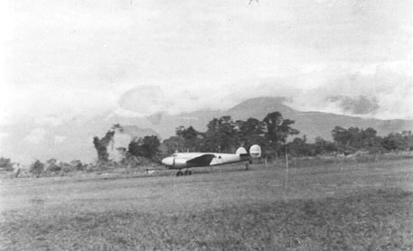 Electra rolling for takeoff at Lae.
